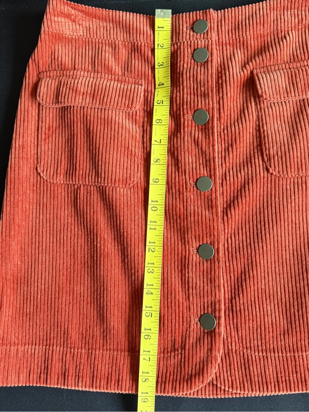 LOFT Rust Corduroy Button-Front Midi Skirt - Picture 4 of 6